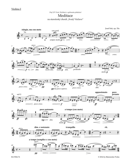 Meditace na staročeský chorál Svatý Václave op. 35a