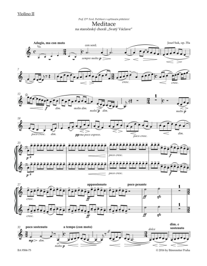 Meditace na staročeský chorál Svatý Václave op. 35a