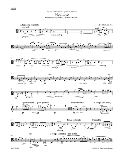 Meditace na staročeský chorál Svatý Václave op. 35a