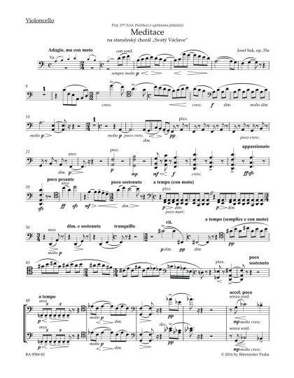 Meditace na staročeský chorál Svatý Václave op. 35a