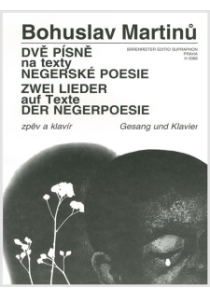 Dvě písně na texty negerské poezie